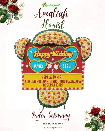 Karangan Papan Bunga Pernikahan di Kulwaru